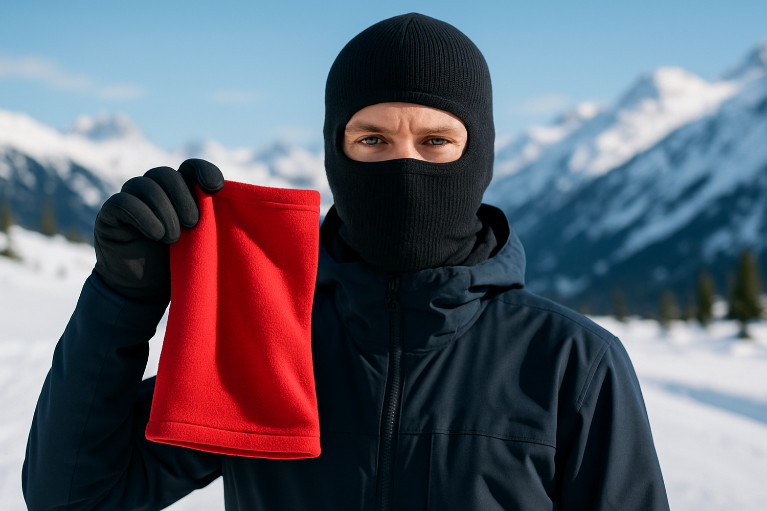 Image d'un homme qui tient un cache cou