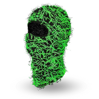 Cagoule Stylé Noir et Vert Fluo