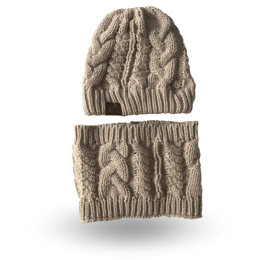 Bonnet Cache Cou Femme Beige Beige