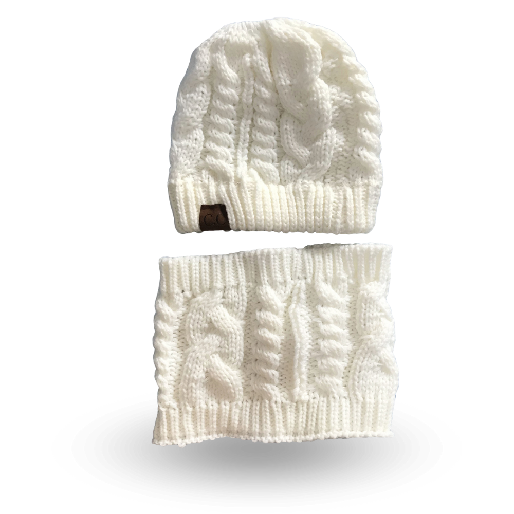 Bonnet Cache Cou Femme Blanc Blanc