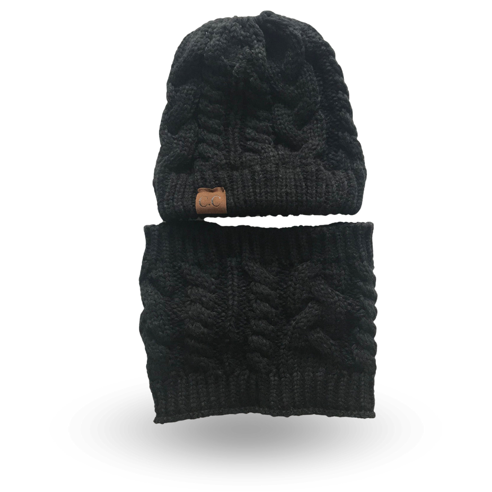 Bonnet Cache Cou Femme Noir Noir