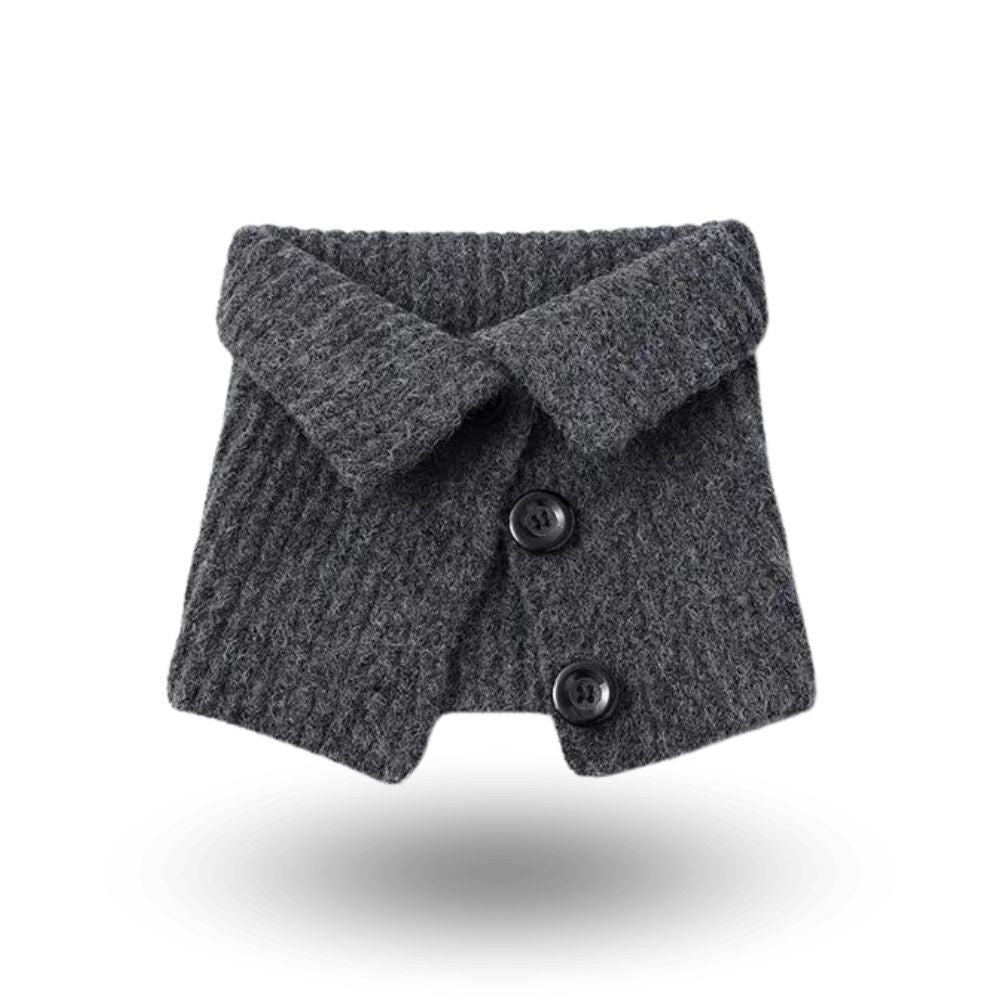 Cache Cou Enfant Crochet Bouton Gris Foncé