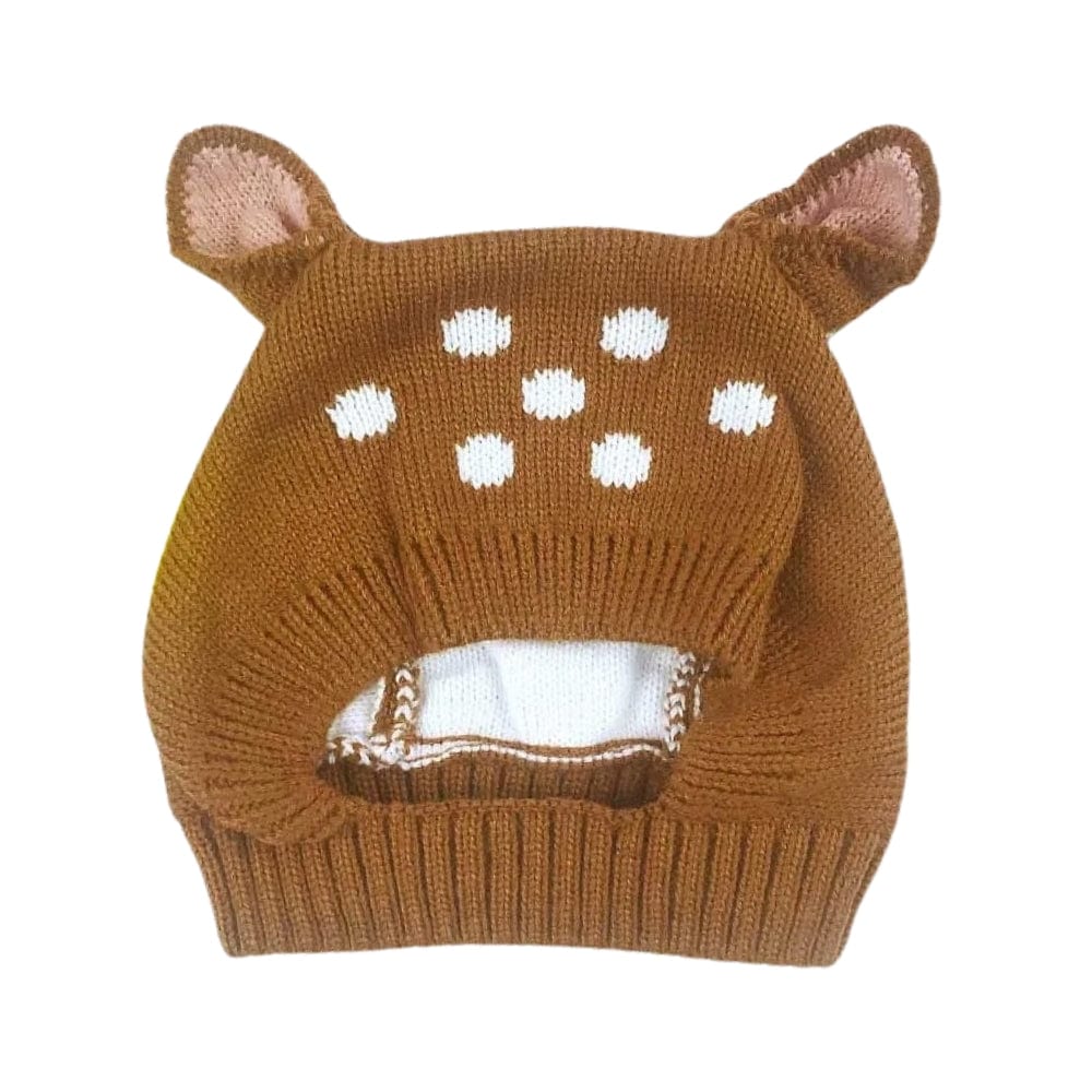 Cagoule Bébé Tricot Marron